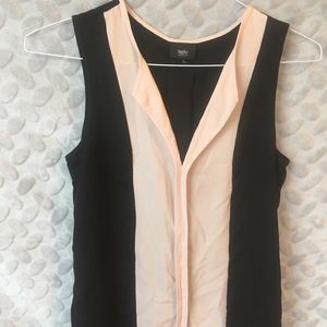 Pink and black business blouse